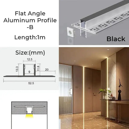 Modern perforated silver led aluminum profile living room light track