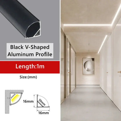 Modern perforated silver led aluminum profile living room light track