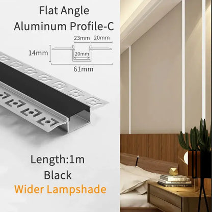 Modern perforated silver led aluminum profile living room light track