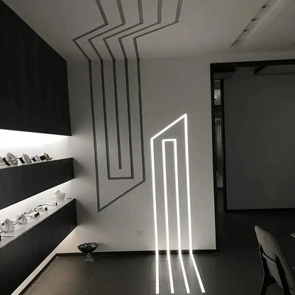Modern perforated silver led aluminum profile living room light track