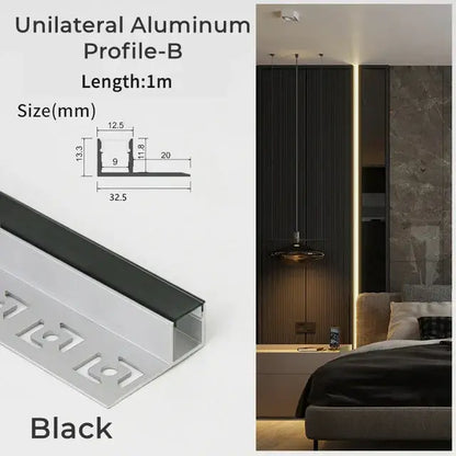 Modern perforated silver led aluminum profile living room light track