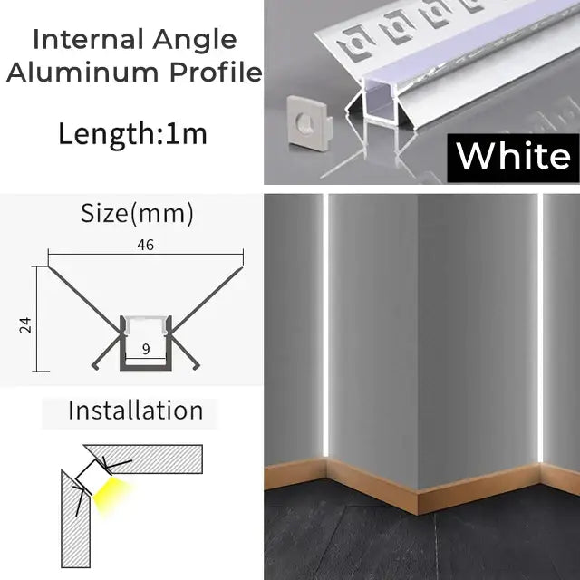 Modern perforated silver led aluminum profile living room light track