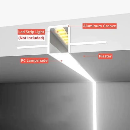 Modern perforated silver led aluminum profile living room light track