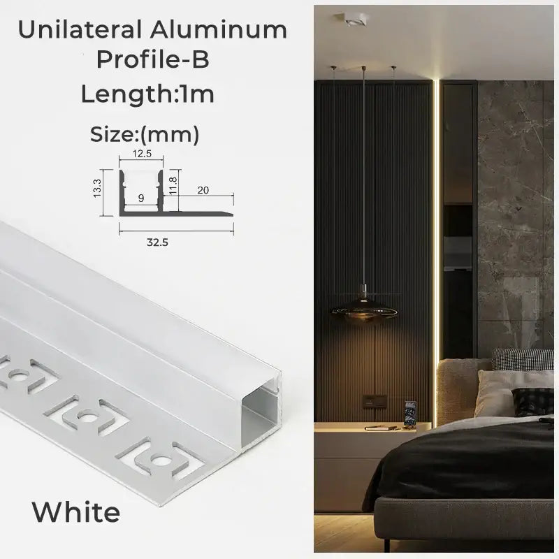 Modern perforated silver led aluminum profile living room light track