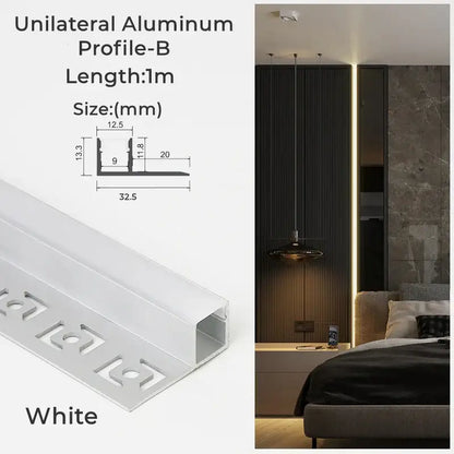 Modern perforated silver led aluminum profile living room light track