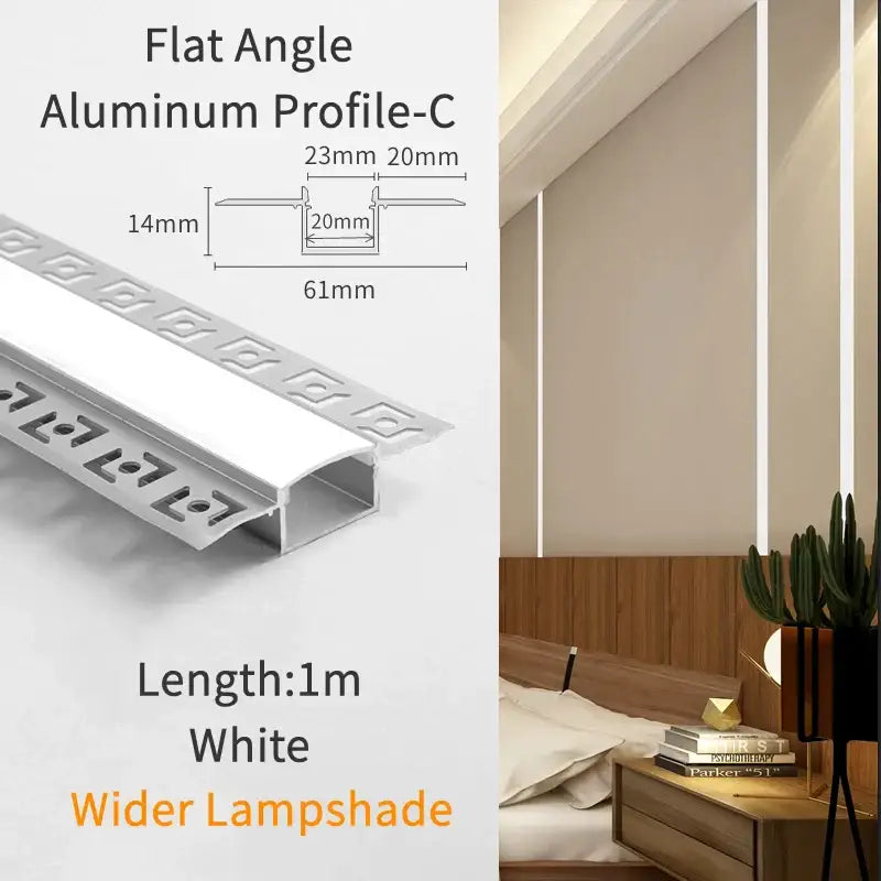 Modern perforated silver led aluminum profile living room light track