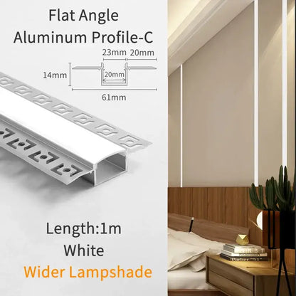 Modern perforated silver led aluminum profile living room light track