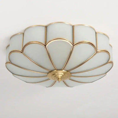 Modern petal brass ceiling lamp bedroom gold glass light