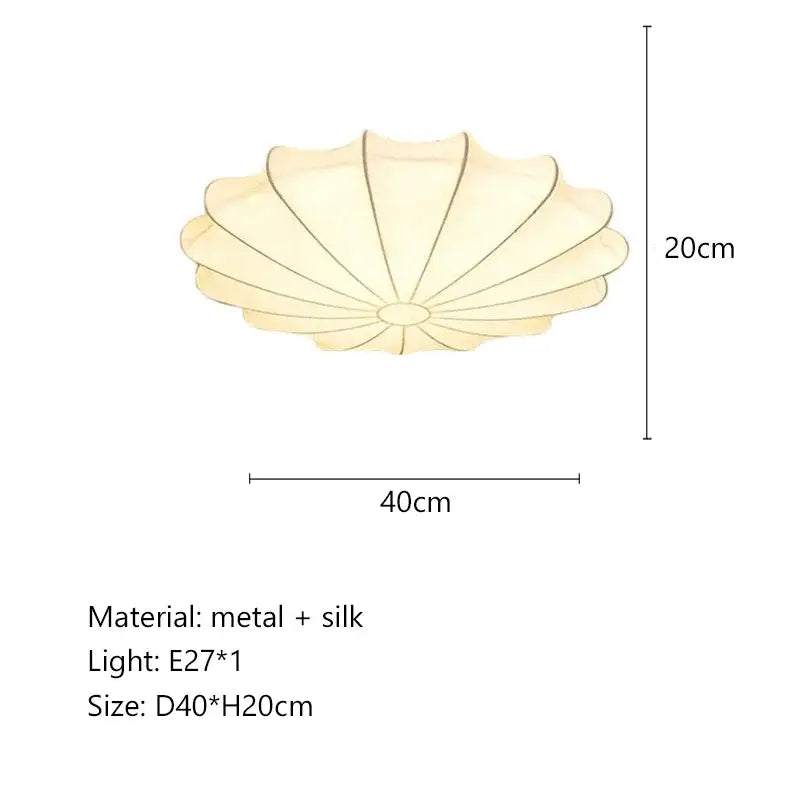 Modern petal cream silk led ceiling lamp for living room