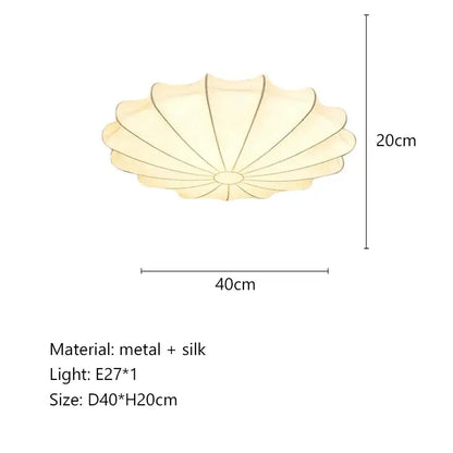 Modern petal cream silk led ceiling lamp for living room