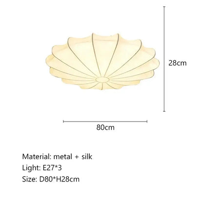 Modern petal cream silk led ceiling lamp for living room