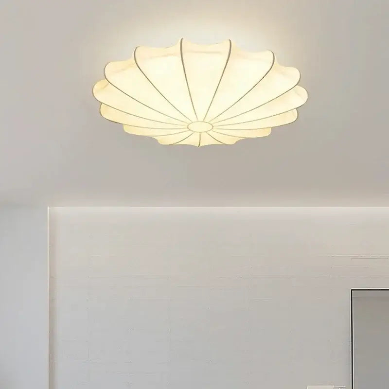 Modern petal cream silk led ceiling lamp for living room
