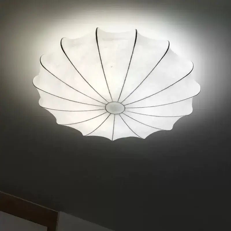 Modern petal cream silk led ceiling lamp for living room