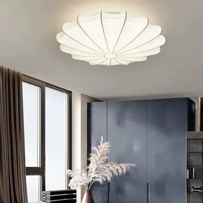 Modern petal cream silk led ceiling lamp for living room