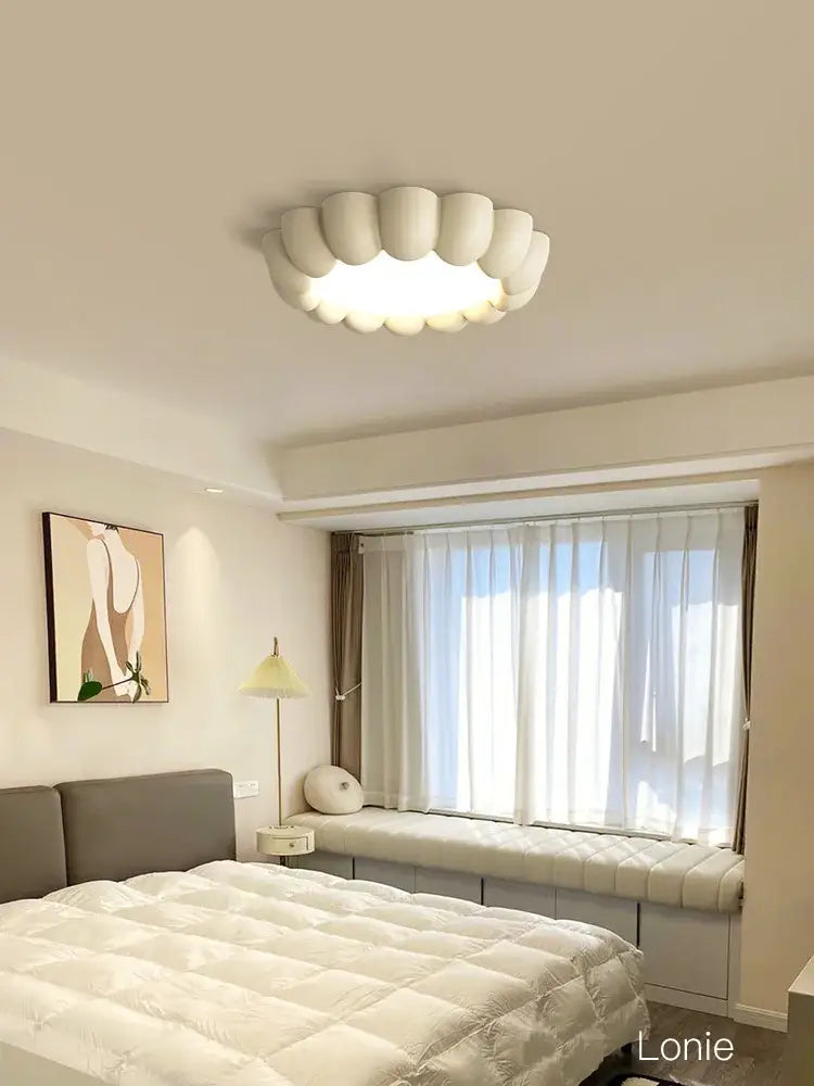 Modern petal cream wind ceiling lights bedroom fixture