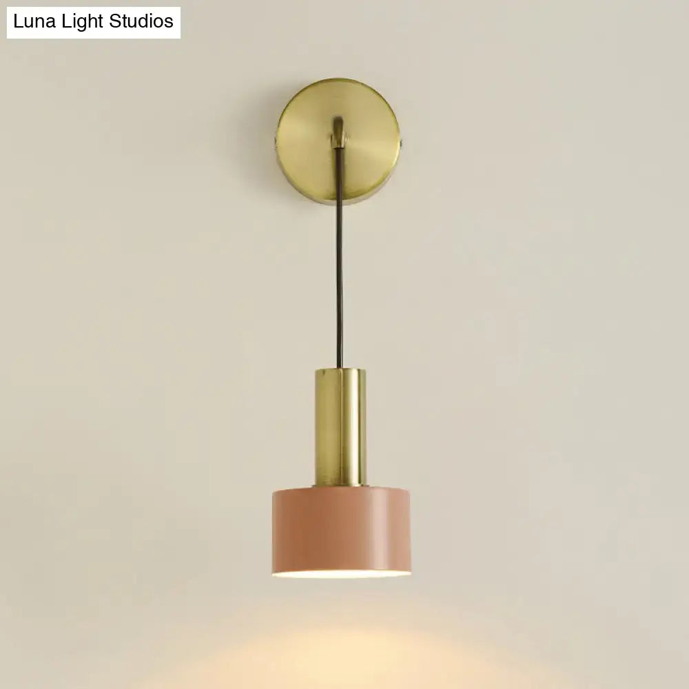 Modern pink and brass bedside reading light bedroom e14 e26 e27