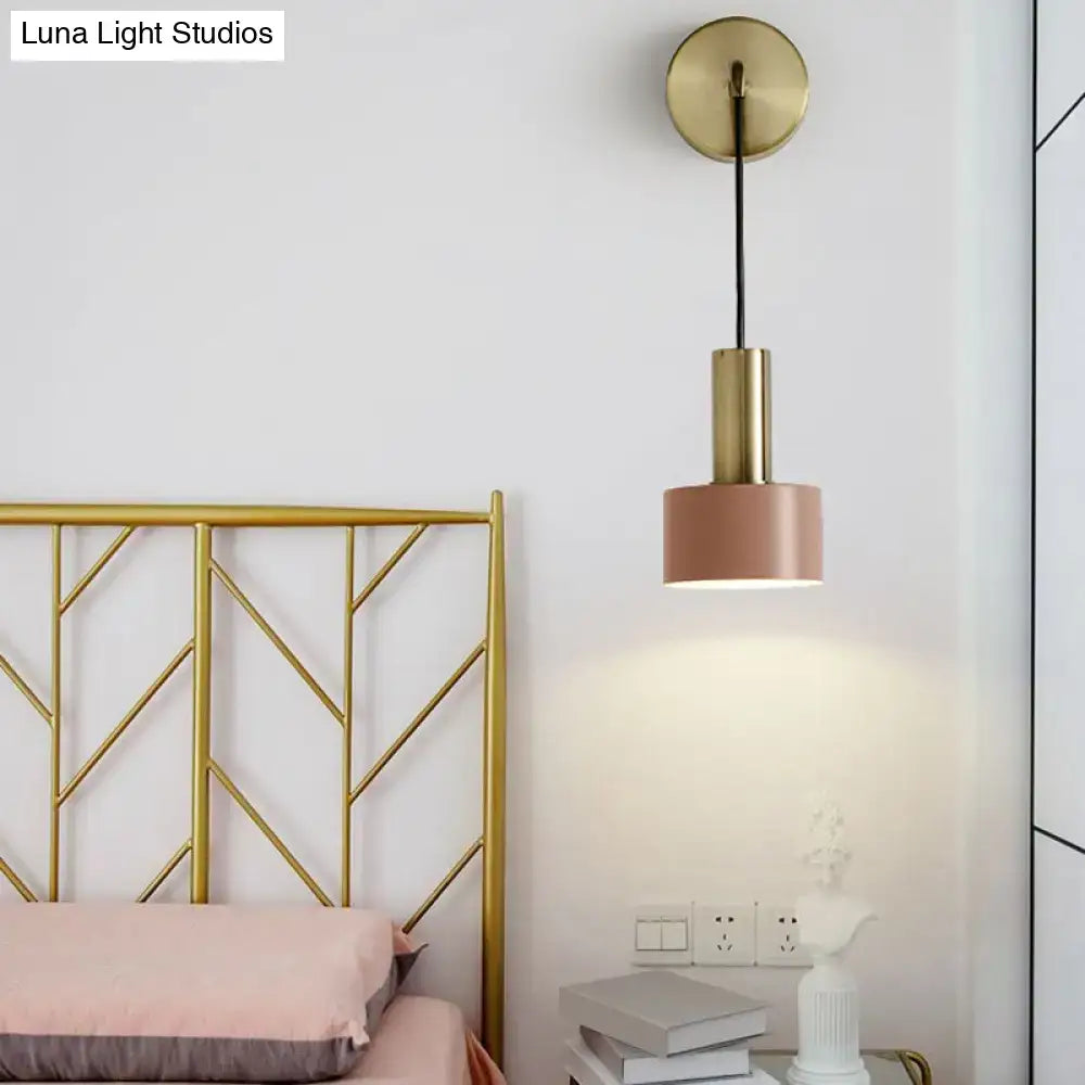 Modern pink and brass bedside reading light bedroom e14 e26 e27