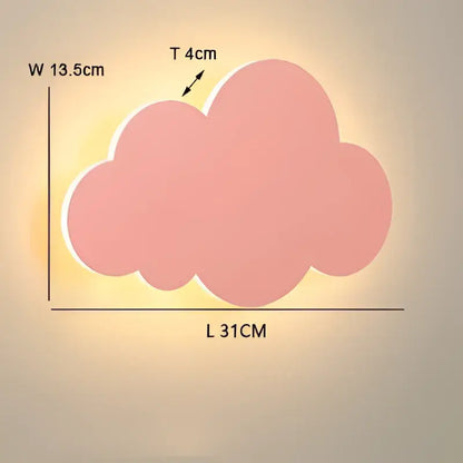 Modern pink blue & yellow cloud wall light bedroom led decor
