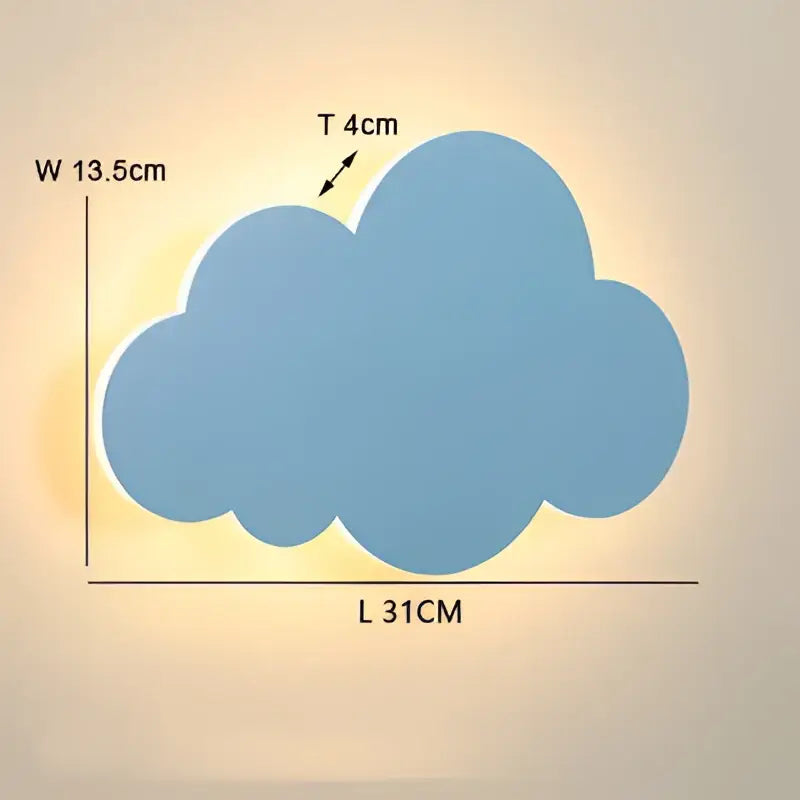 Modern pink blue & yellow cloud wall light bedroom led decor