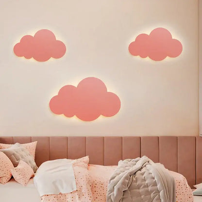 Modern pink blue & yellow cloud wall light bedroom led decor