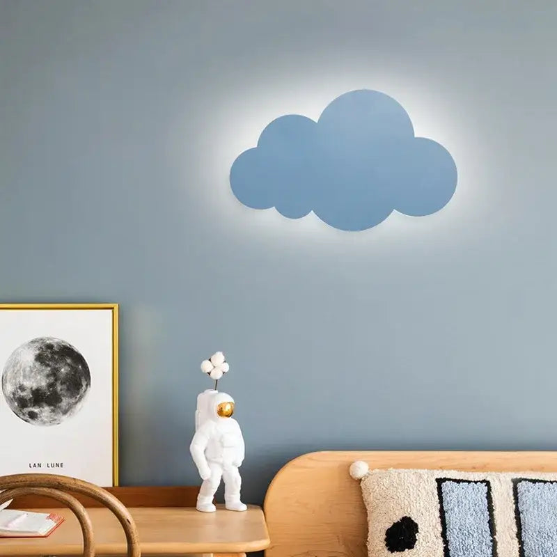 Modern pink blue & yellow cloud wall light bedroom led decor