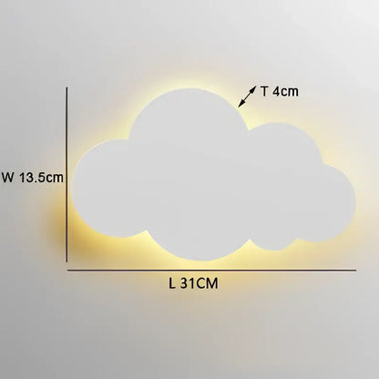 Modern pink blue & yellow cloud wall light bedroom led decor