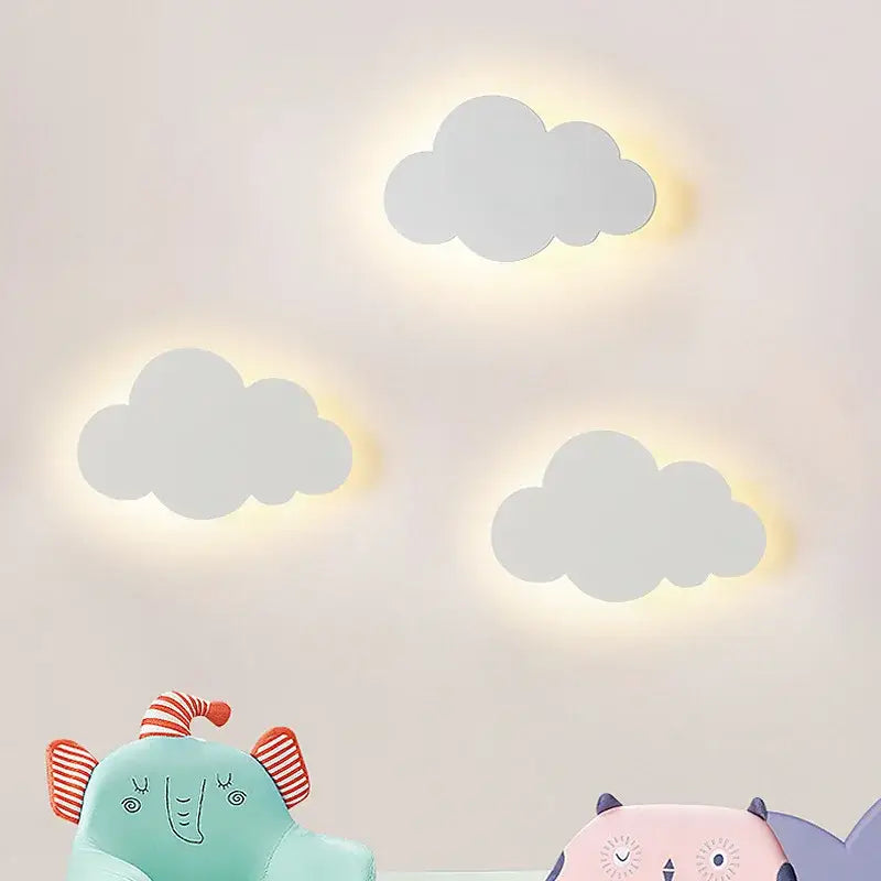Modern pink blue & yellow cloud wall light bedroom led decor
