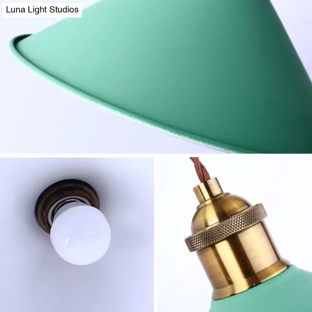 Modern pink conical metal wall sconce – hallway gray pink light