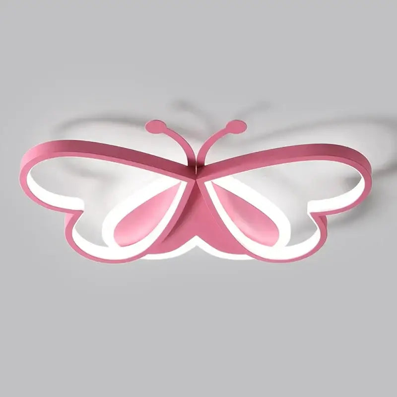 Modern pink butterfly led ceiling light for girls bedroom