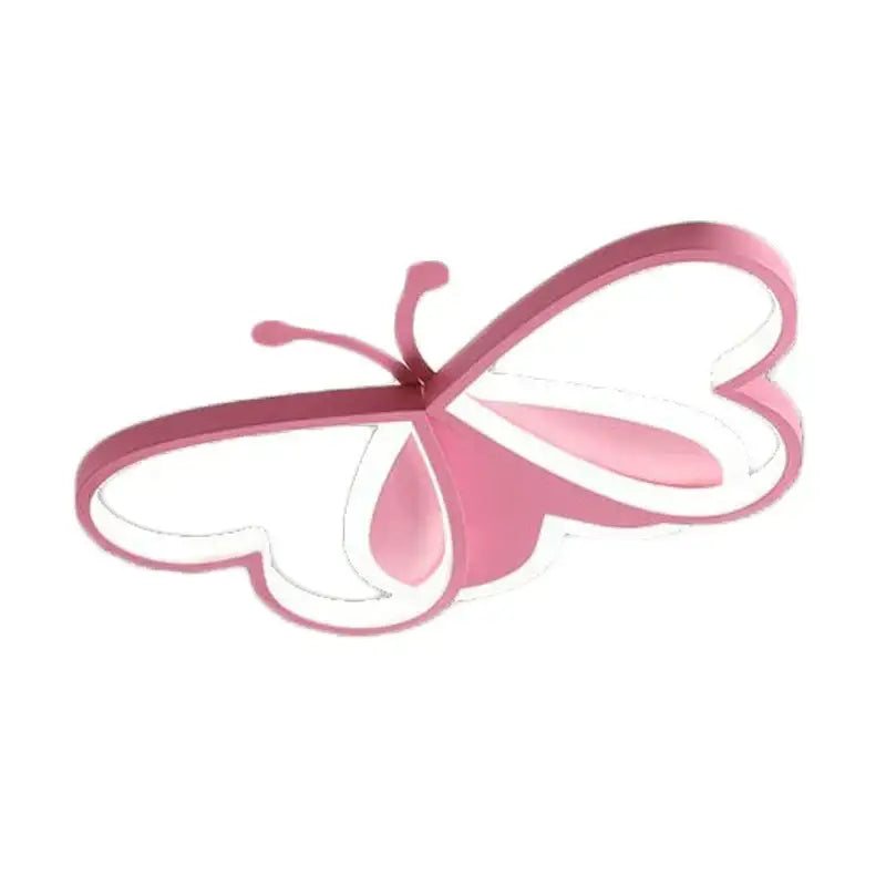 Modern pink butterfly led ceiling light for girls bedroom