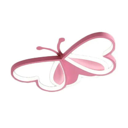 Modern pink butterfly led ceiling light for girls bedroom