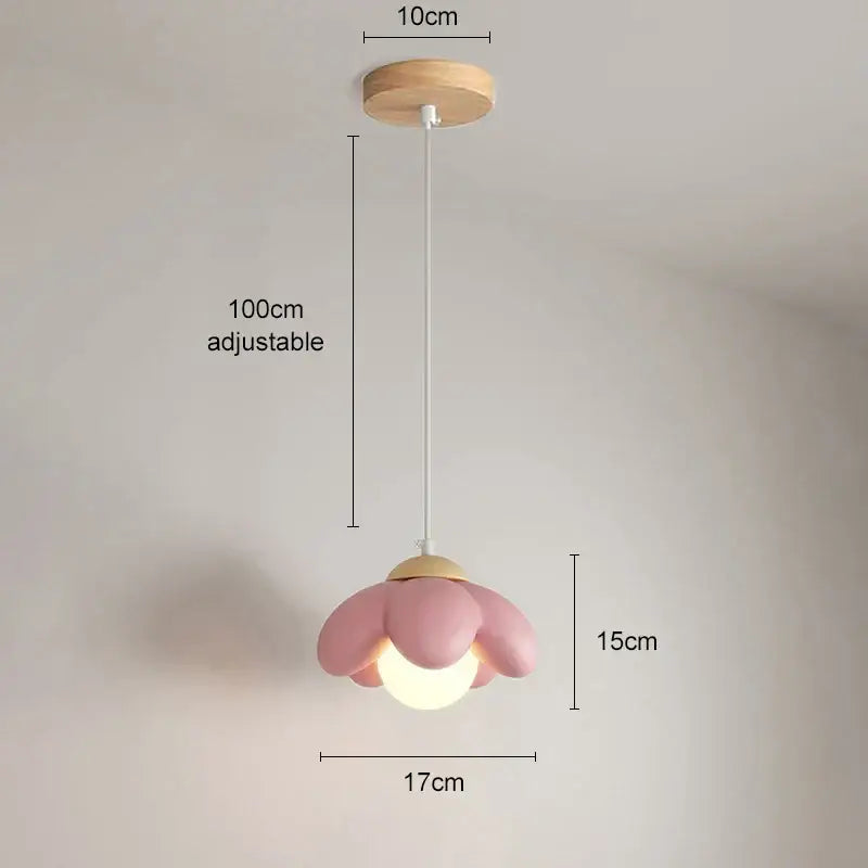 Modern pink flower pendant light for bedroom and living room