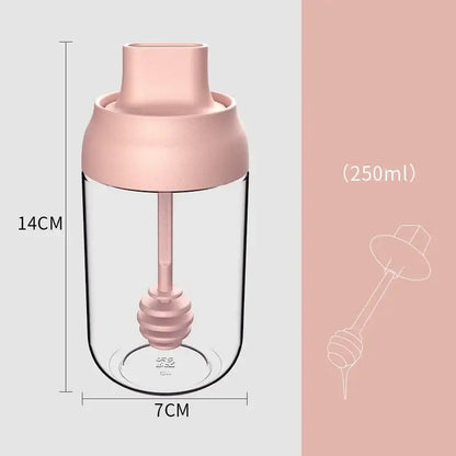 Modern pink glass seasoning bottle set kitchen storage with spoon
