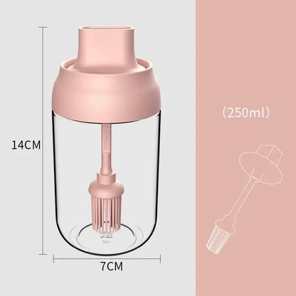 Modern pink glass seasoning bottle set kitchen storage with spoon