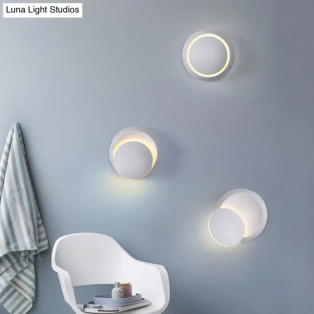 Modern pink & gold circular wall light bedroom white yellow led