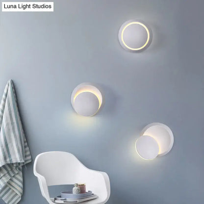 Modern pink & gold circular wall light bedroom white yellow led