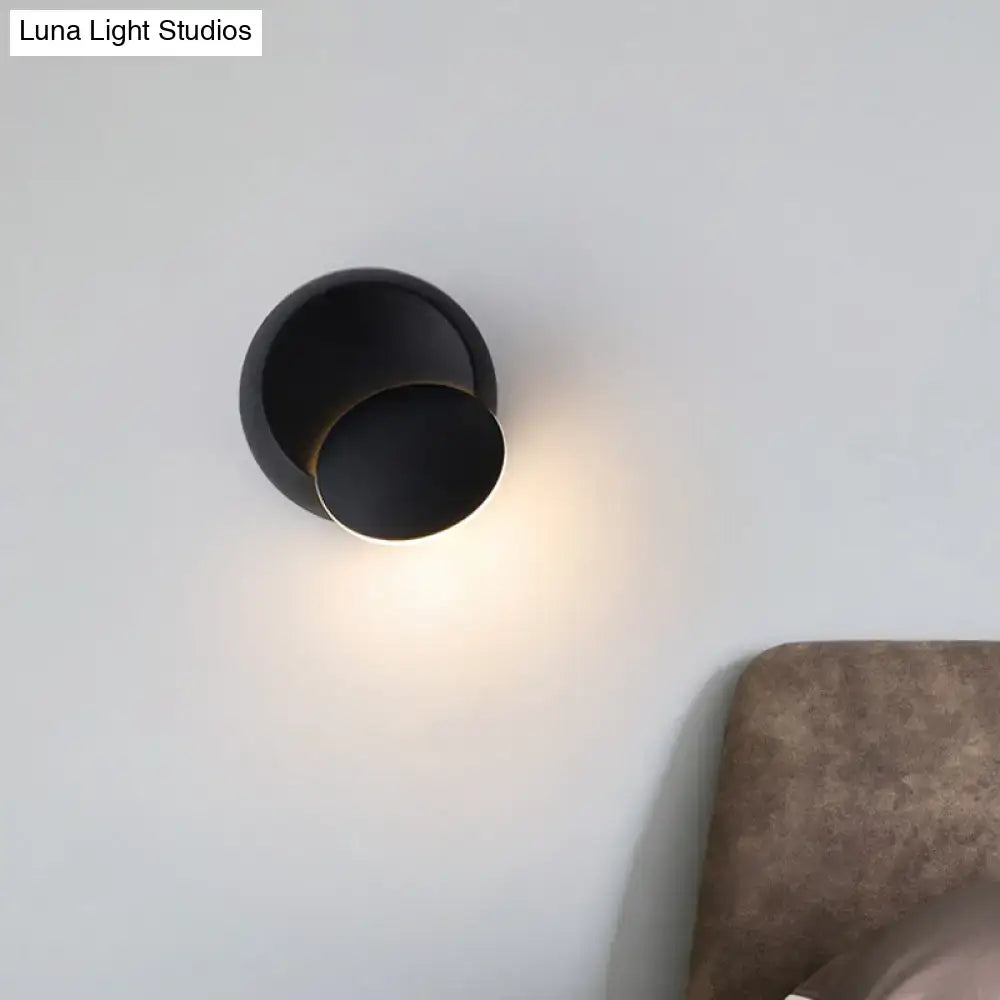 Modern pink & gold circular wall light bedroom white yellow led