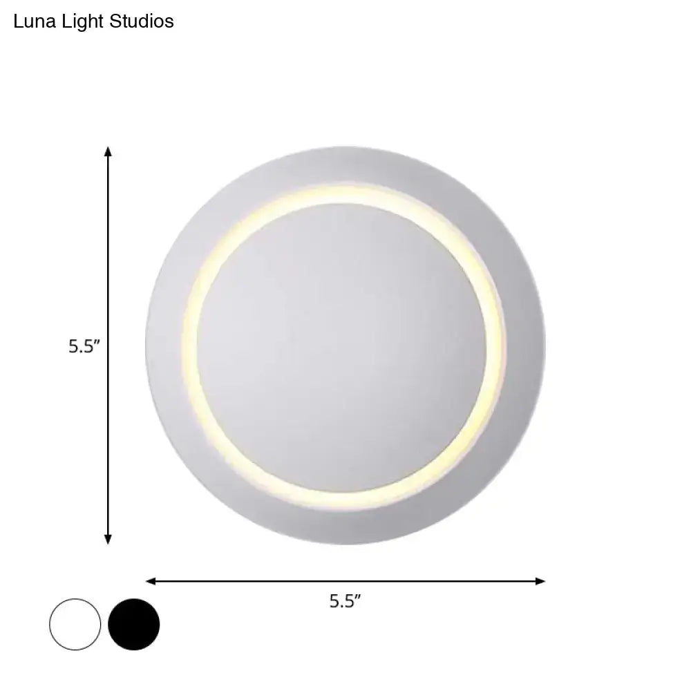 Modern pink & gold circular wall light bedroom white yellow led