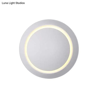 Modern pink & gold circular wall light bedroom white yellow led