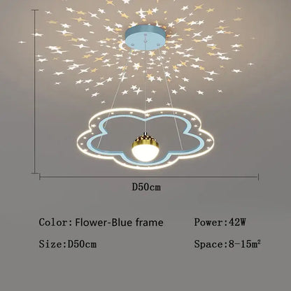 Modern pink & gold cloud flower led chandelier for bedroom