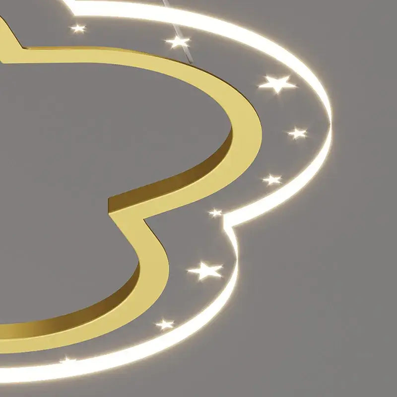 Modern pink & gold cloud flower led chandelier for bedroom