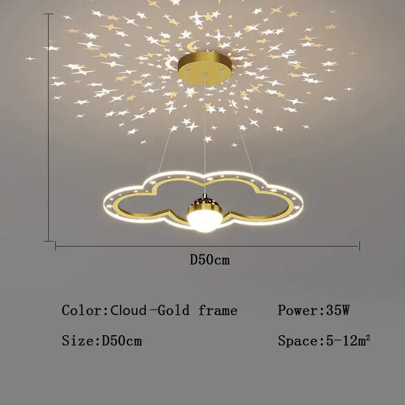 Modern pink & gold cloud flower led chandelier for bedroom