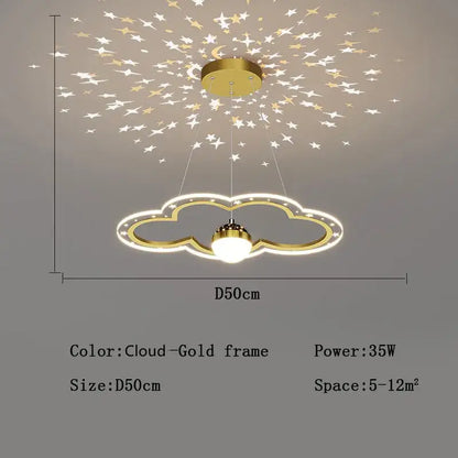 Modern pink & gold cloud flower led chandelier for bedroom