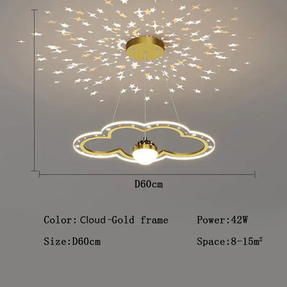 Modern pink & gold cloud flower led chandelier for bedroom