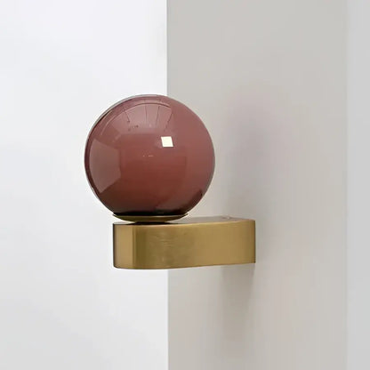 Modern pink & orange glass ball led wall lamp bedroom sconce