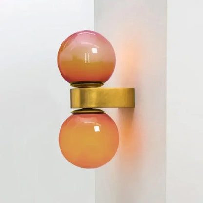 Modern pink & orange glass ball led wall lamp bedroom sconce