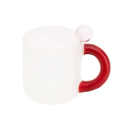 Modern pink & red glass mug set dining room dessert bowl