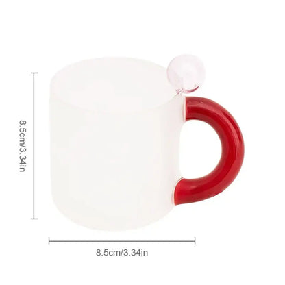Modern pink & red glass mug set dining room dessert bowl