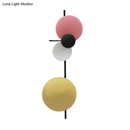 Modern pink silver & gold circular wall mount light living room