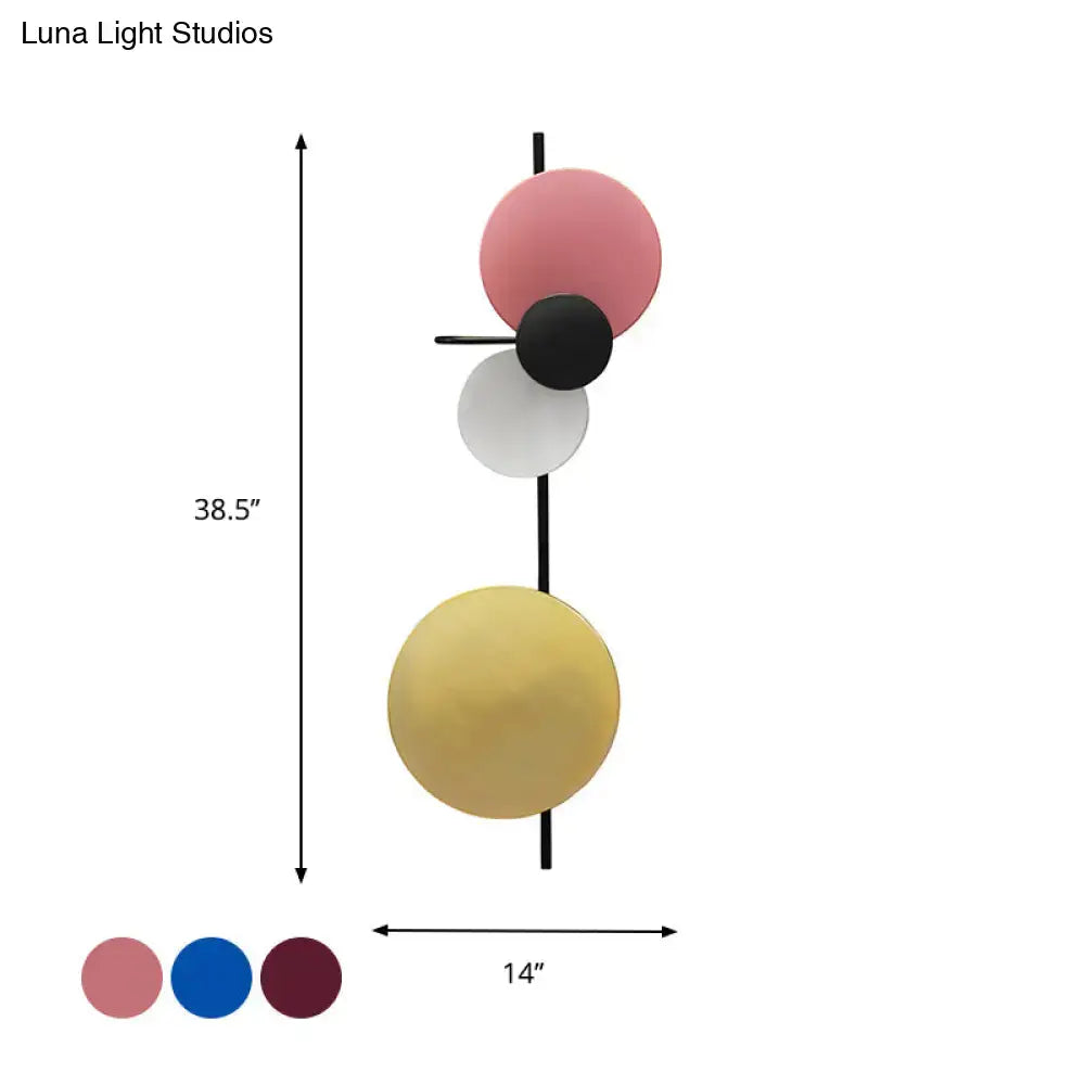 Modern pink silver & gold circular wall mount light living room